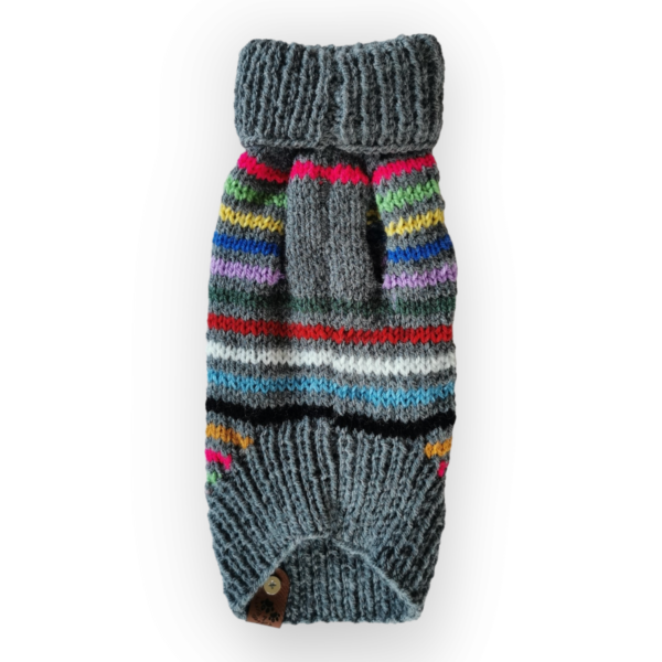 Strickpullover mit Rollkragen – Ringelchen | Dunkelgrau – Bild 2