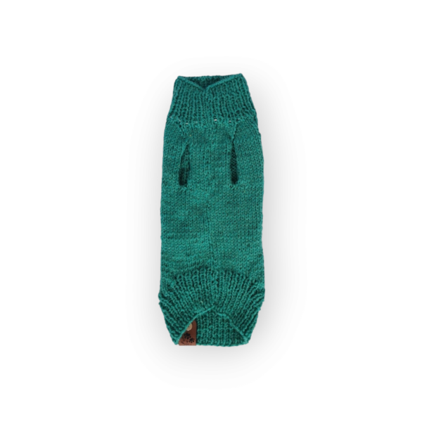 Strickpullover für kleine Hunde | Petrol mit Marienkäfer – Bild 2