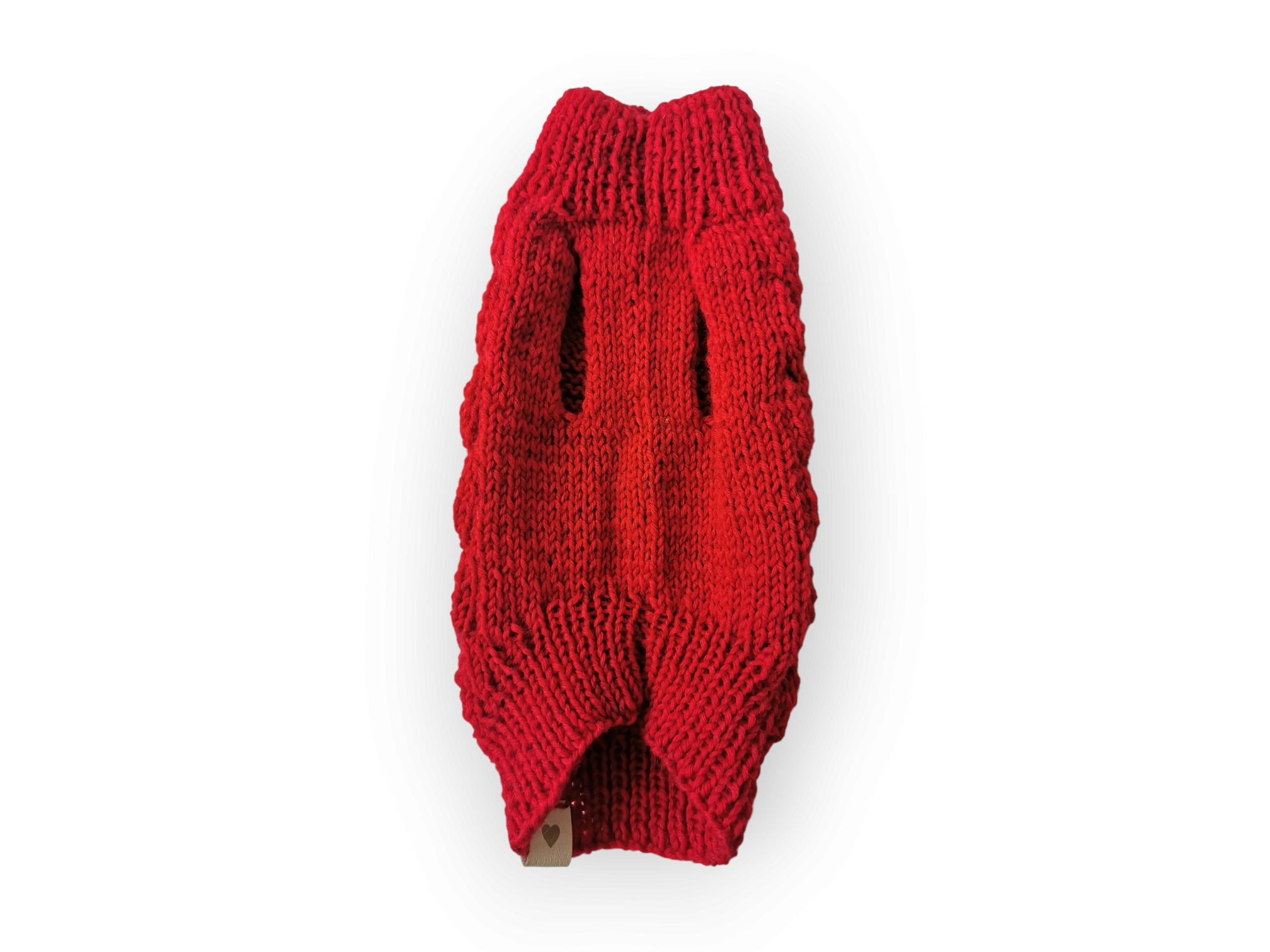 Strickpullover – rotes Herz | 100% Merinowolle