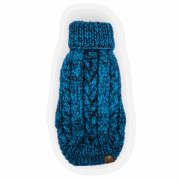 Strickpullover - Zopfmuster | Türkis | mit Alpakawolle RL26