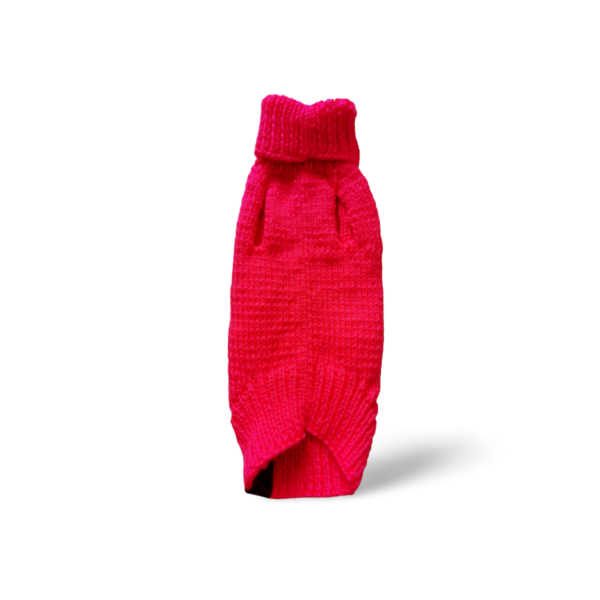 Strickpullover für kleine Hunde mit Rollkragen - Neon Pink – Bild 2