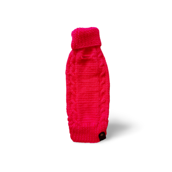 Strickpullover für kleine Hunde mit Rollkragen - Neon Pink