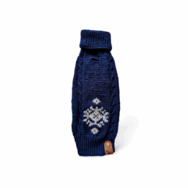 Strickpullover für kleine Hunde | Dunkelblau mit Glitzerflocke