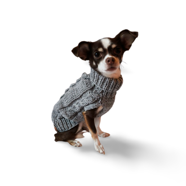 Strickpullover mit Rollkragen – Mädels | Silber-Glitzer – Bild 4