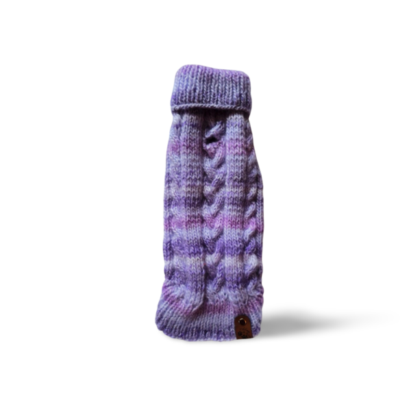 Strickpullover mit Rollkragen – Ringelchen | Flieder mit Zopfmuster