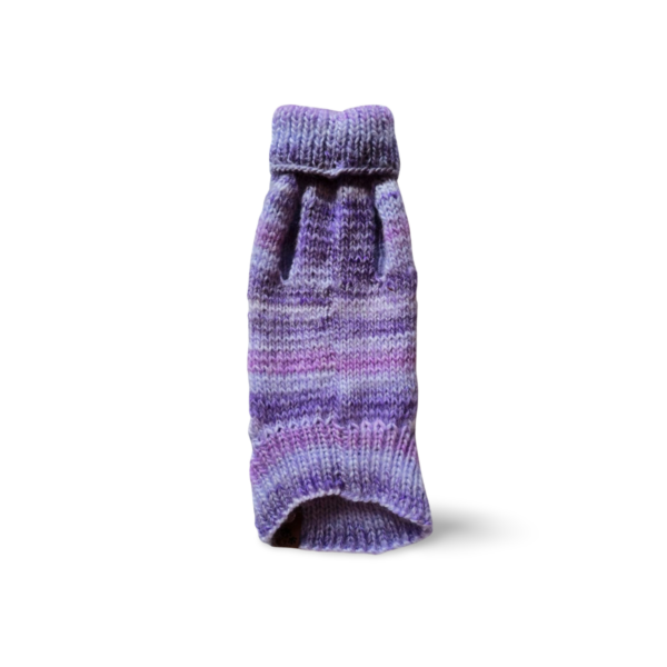 Strickpullover mit Rollkragen – Ringelchen | Flieder mit Zopfmuster – Bild 2
