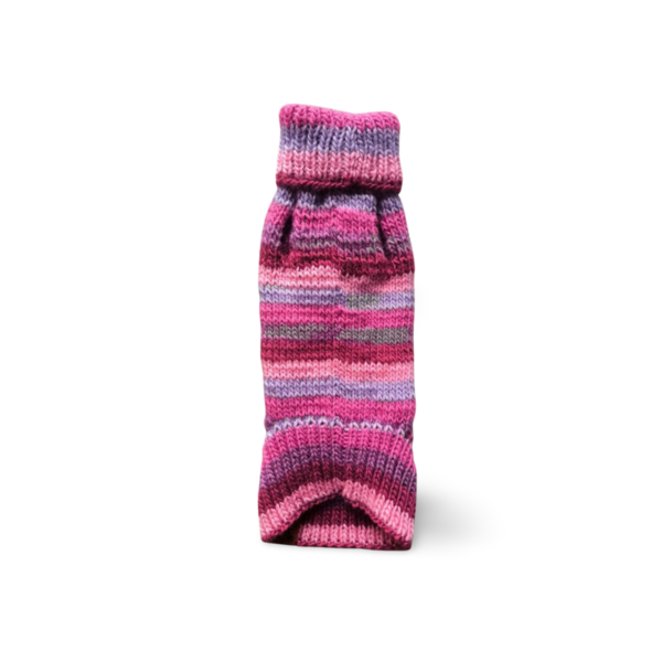 Strickpullover mit Rollkragen | violett/rosa mit Zopfmuster für Mädels | RL28 – Bild 3