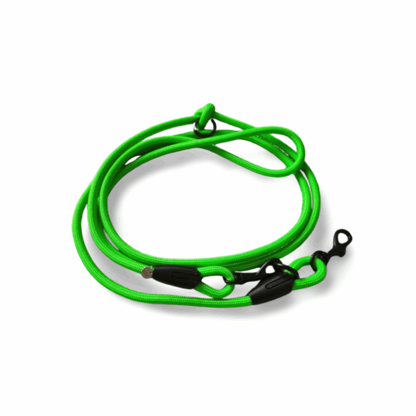 Hundeleine aus 6mm Paracord 1,8 Meter - Neon Grün | verstellbar – Bild 2