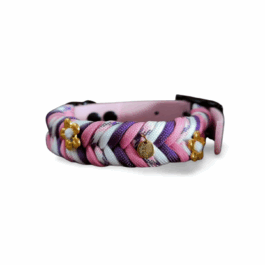 Halsband Paracord | verstellbar | Blümchen rosa-violett