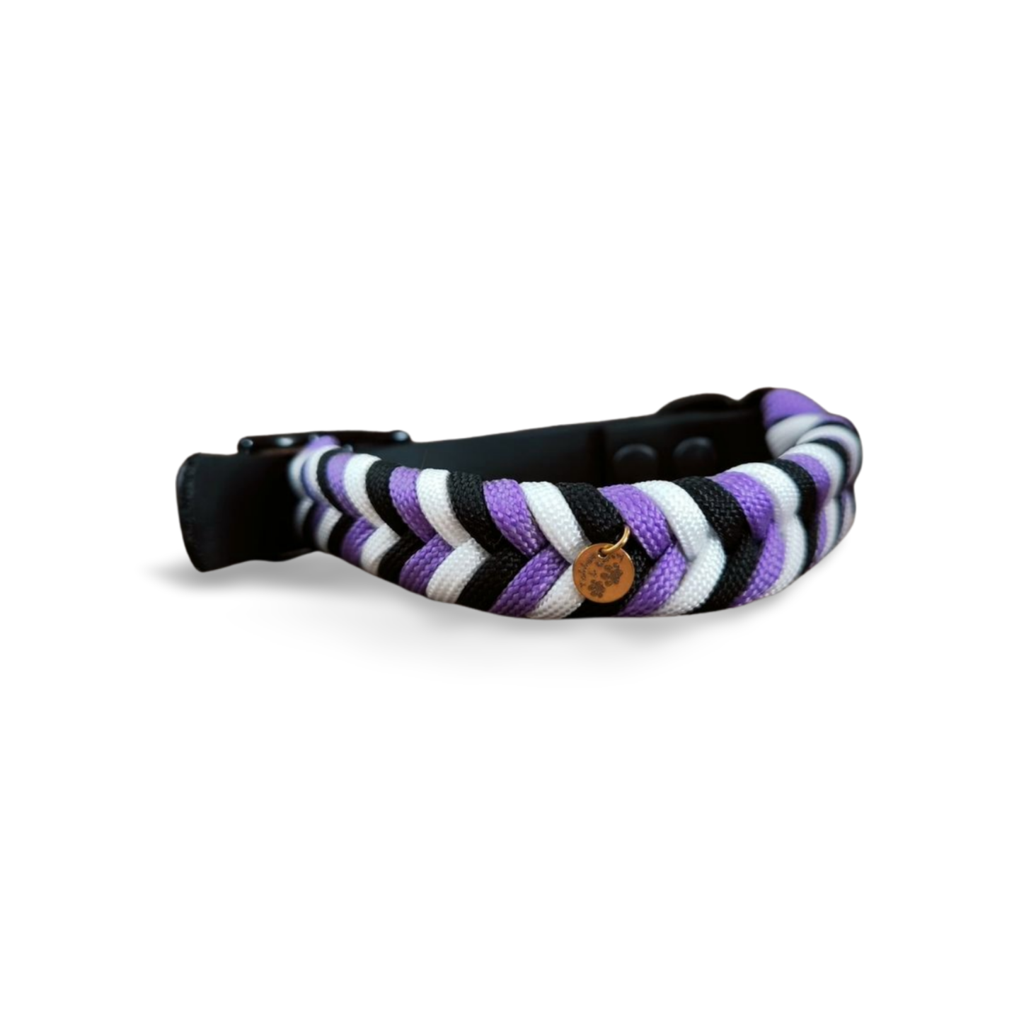 Halsband Paracord | verstellbar | lila-weiß