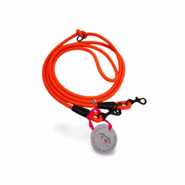 Hundeleine aus 6mm Paracord 1,8 Meter - Neon Orange | verstellbar