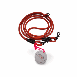 Hundeleine aus 6mm Paracord 1,8 Meter - Red chilli | verstellbar