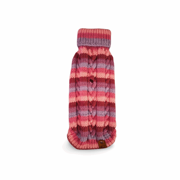 Strickpullover mit Rollkragen | violett/rosa mit Zopfmuster für Mädels | RL28 | Y-Geschirr