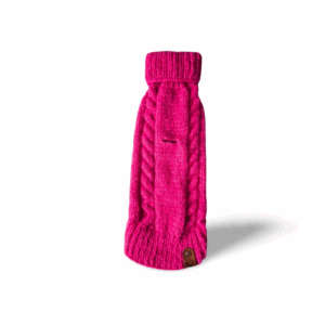 Strickpullover mit Rollkragen | glitzer-pink mit Zopfmuster für Mädels | RL31 | Y-Geschirr