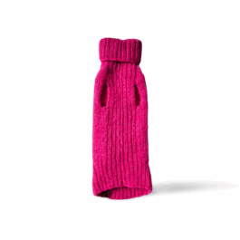 Strickpullover mit Rollkragen | glitzer-pink mit Zopfmuster für Mädels | RL31 | Y-Geschirr