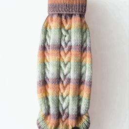 Strickpullover mit Rollkragen | Pastell mit Zopfmuster für Mädels | RL28/29 | Geschirrloch