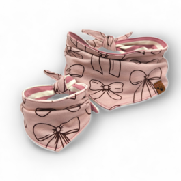 Hundehalstuch | Schleifen auf rosa/gestreift