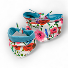 Hundehalstuch | Mohn/hellblau