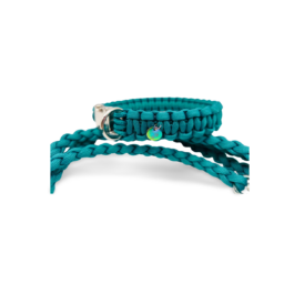 Paracord Hundehalsband handgemacht mit Klickverschluss | 03 Teal