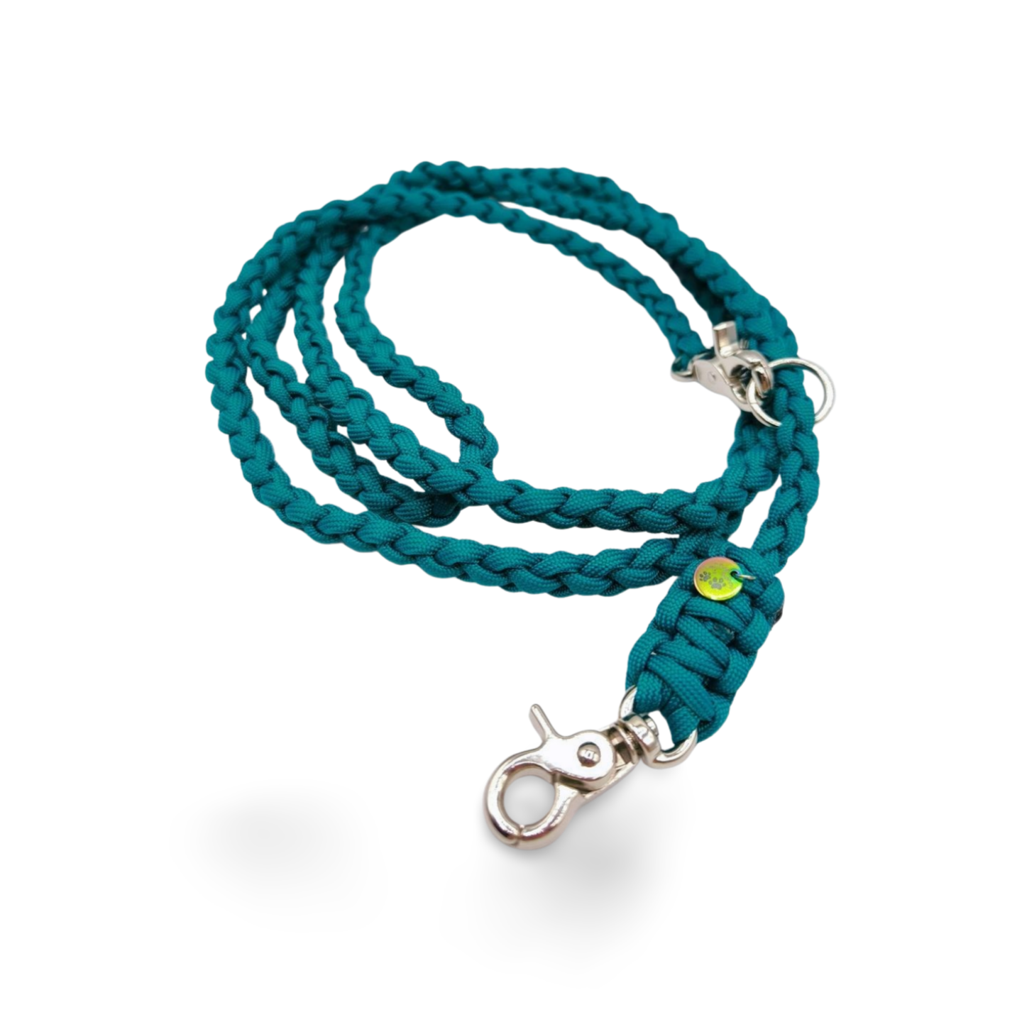 Hundeleine Paracord geflochten| 2m verstellbar - Teal