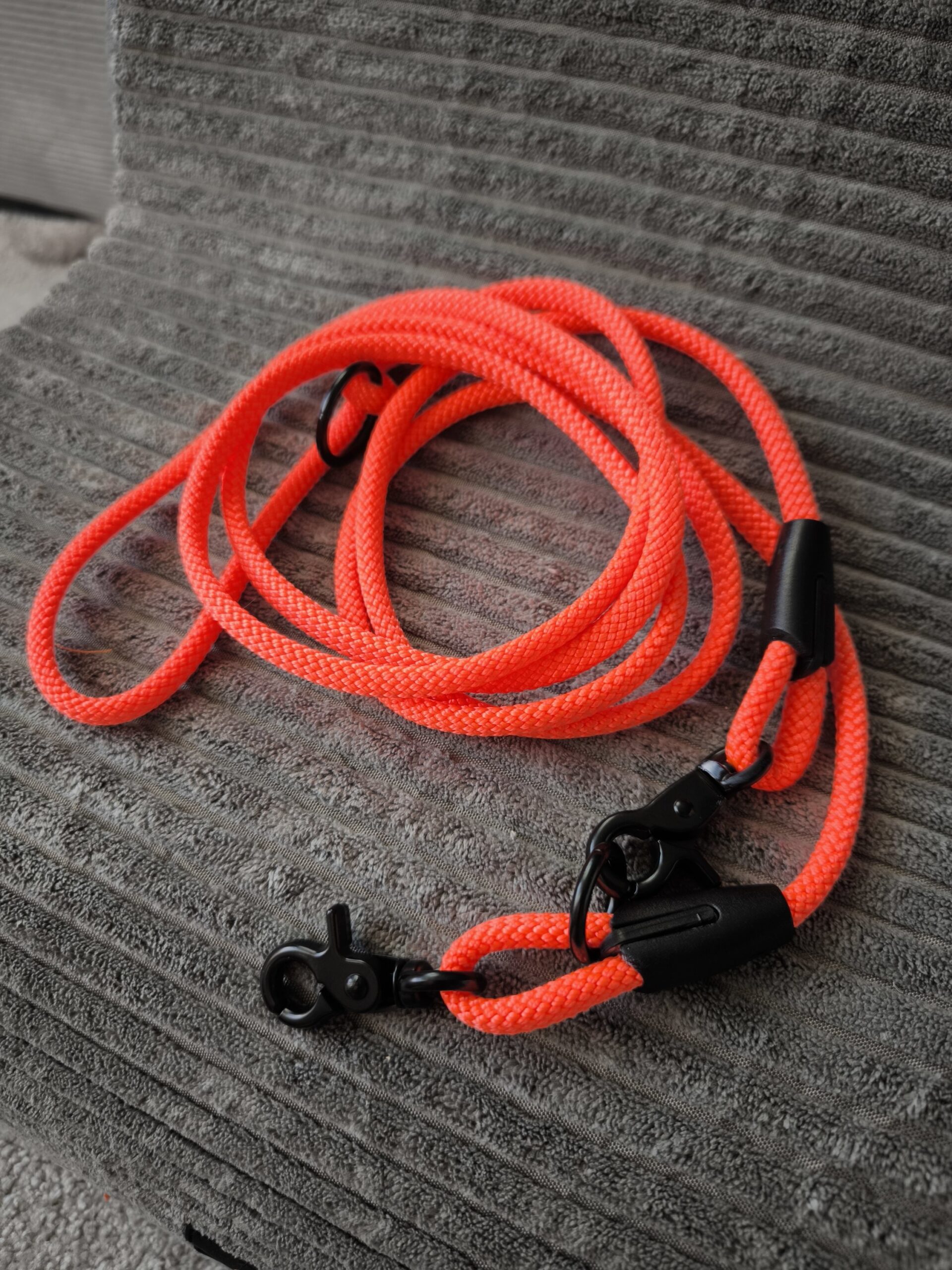 Hundeleine aus 6mm PPM 2 Meter Neon Orange XXS Mini